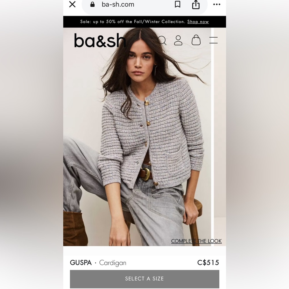 NEW Ba&sh Bash Guspa Cardigan Jacket